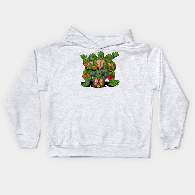 Teenage Mutant Ninja DeVitos Kids Hoodie by Harley Warren